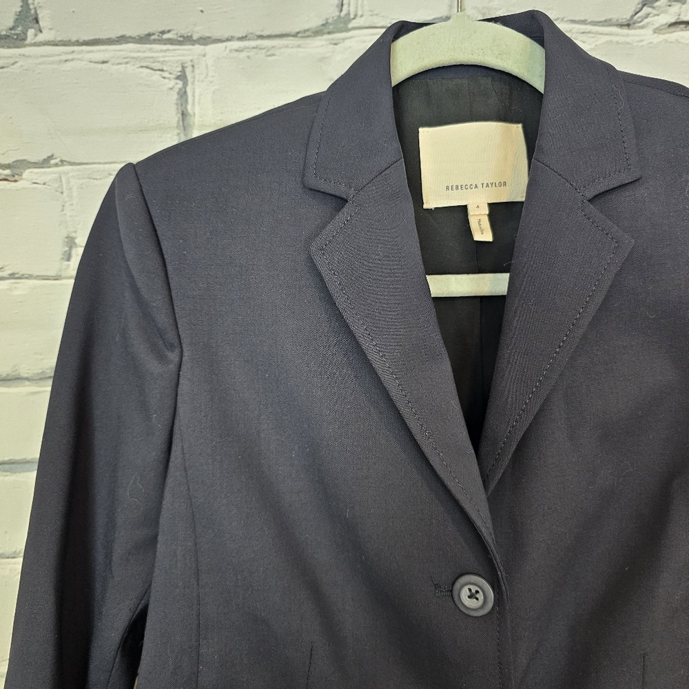 Rebecca Taylor Spring Ruffle Jacket in Navy - Picture 4 of 8